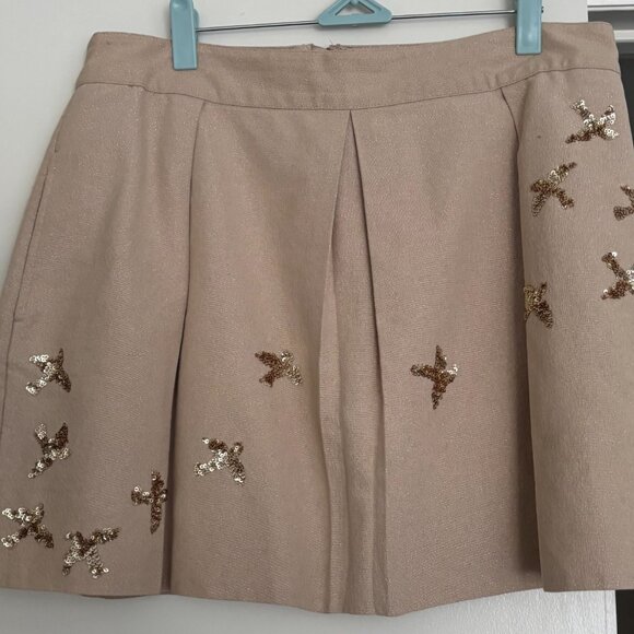Anthropologie Leifnotes Migration Sequin Birds Skirt (size 12) - Picture 2 of 5